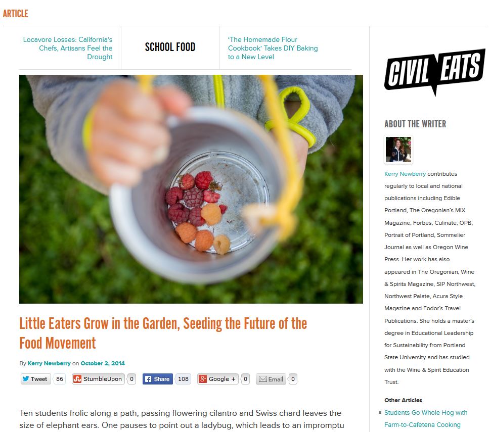 A New Day: The littlest eaters grow in the garden, seeding the future of the food movement